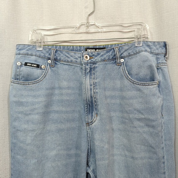 DKNY Wide Leg Jeans Womens 32/14 High Waist Light Wash No Stretch - Picture 9 of 11